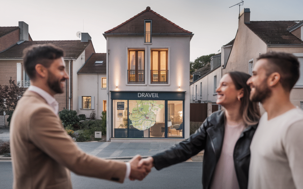 Façade d'une agence immobilière de confiance située à Draveil