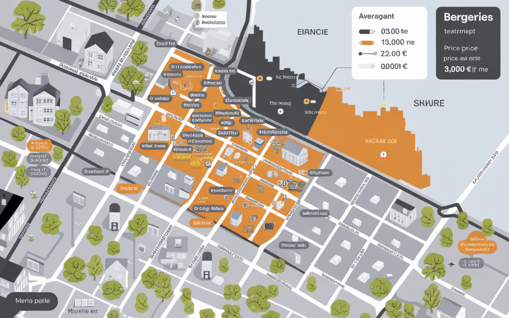 Graphique des prix au mètre carré dans le quartier Bergeries à Draveil