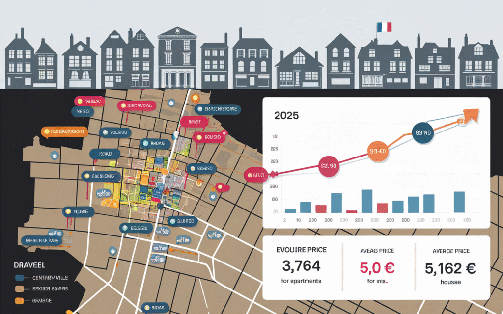Graphique du prix au mètre carré dans le quartier Centre-Ville de Draveil