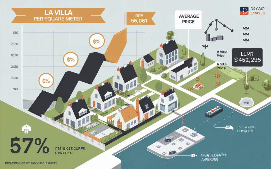 Graphique illustrant le prix moyen au mètre carré dans le quartier La Villa à Draveil