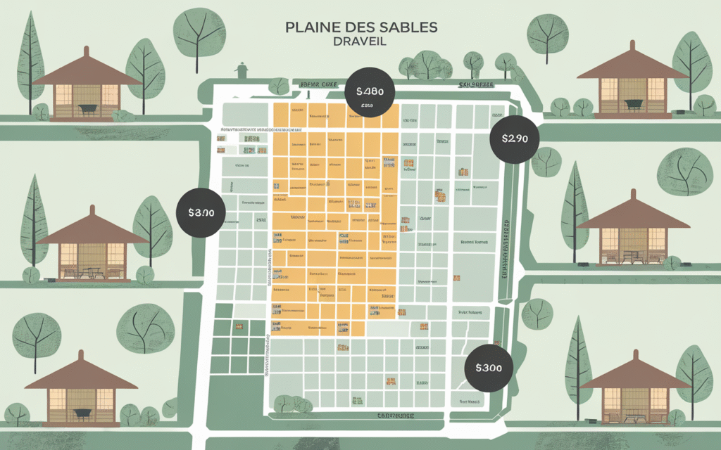 Graphique du prix au mètre carré dans le quartier Plaine des Sables à Draveil