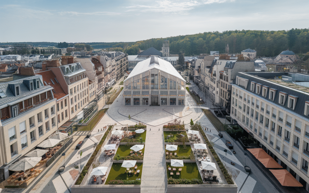 Vue aérienne de Draveil avec de nouveaux projets urbains en développement