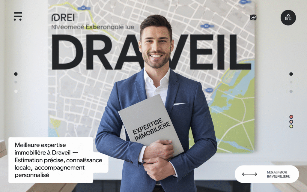Expert immobilier évaluant une propriété à Draveil