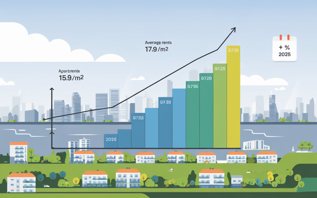 Graphique présentant les loyers moyens à Draveil en 2025