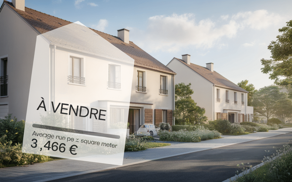 Vue de l'Avenue des Peupliers à Draveil avec des maisons résidentielles