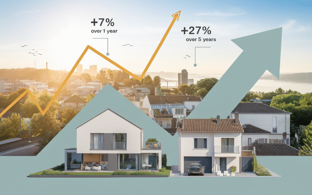 Graphique illustrant l'évolution des prix de l'immobilier à Draveil