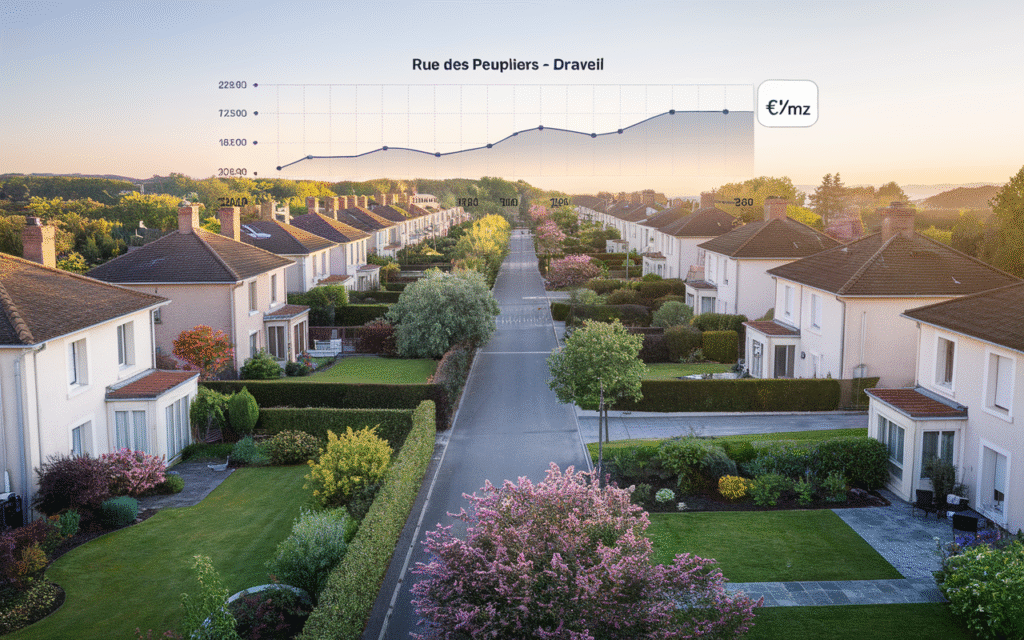 Évolution des prix immobiliers rue des Peupliers à Draveil