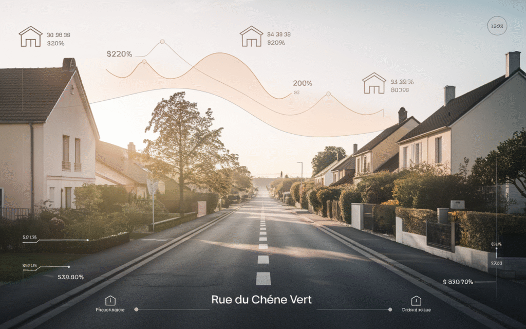 Graphique des prix immobiliers rue du Chêne Vert à Draveil