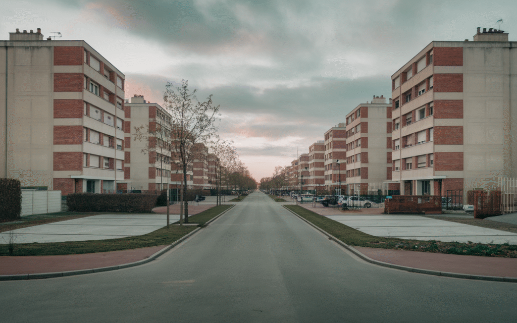 Vue de la rue Léon Blum dans le quartier Brossolette à Draveil pour une estimation immobilière