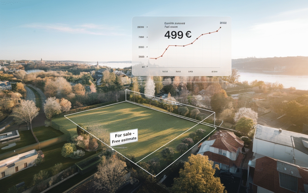 Vue d'un terrain constructible à Draveil pour estimation immobilière