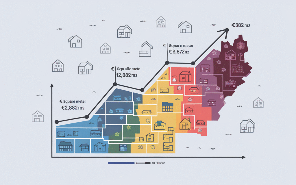 Graphique illustrant l'évolution du prix au mètre carré à Draveil