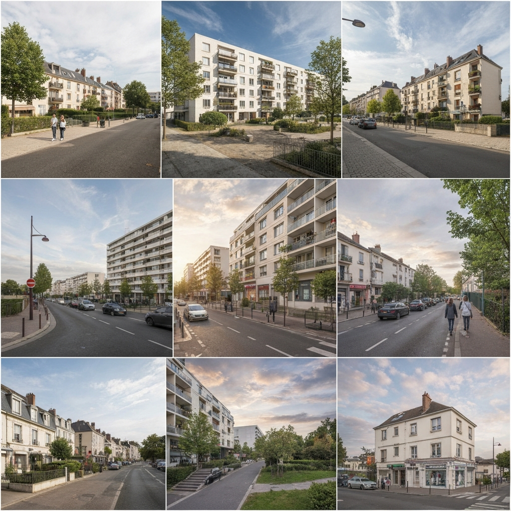 Vue de la rue Allée des Marronniers à Draveil